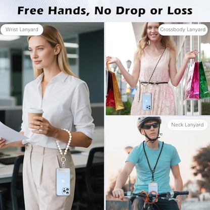 MoKo Heavy Duty Phone Tether Tab ×2, 360° Rotatable Spring O Ring ×2 - color: Silver