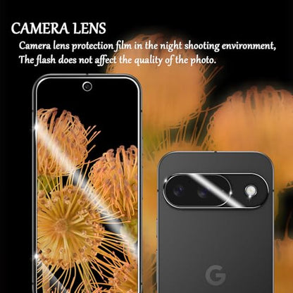 Screen Protector for Google Pixel 9, [2+2 Pack] Tempered Glass for Pixel 9 & Camera Lens Protectors[Ultrasonic Fingerprint Unlock] [Case Friendly] [Bubble-Free] 6.3 Inches - size: Google Pixel 9