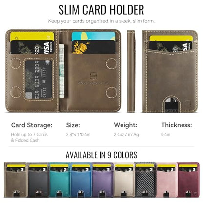 Strapurs Strong Magnetic Wallet Card Holder for MagSafe Phones and Cases, Slim PU Leather Detachable Phone Wallet with 6 Card Slots RFID Blocking for iPhone 17/16/15/14/13/12/Pro/Max/Plus – Brown - color: Brown