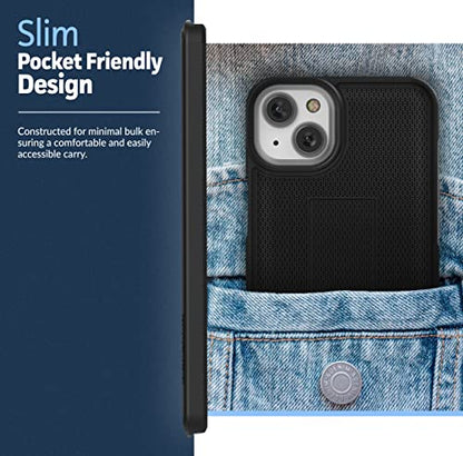 Encased DuraClip Holster Designed for iPhone 14 Case with Belt Clip and Kickstand (Matte Black) - size: iPhone 14