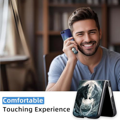 for Z Flip 7 Case Ultra Thin 1.2mm Matte Hard PC Phone Cover- Anti-Scratch Anti-Fingerprint Slim Fit Shockproof Protection Cover for Samsung Galaxy Z Flip 7 Case,Black White Wolves - color: Black White Wolves