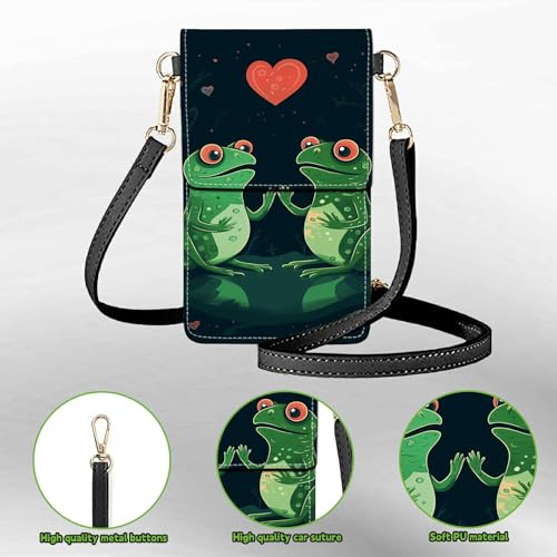 Small Crossbody Bags with Adjustable Shoulder Strap - color: Couple Frogs
