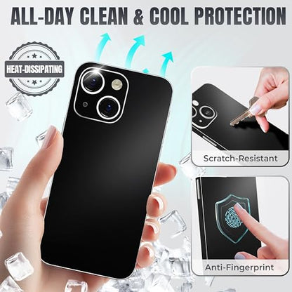 2Pcs Skin Wrap Compatible for iPhone 14 – Slim Decal Vinyl Protective Film for Sides & Back – Sleek Fit, Premium Look – Compatible with All iPhone 14 Cases - Black - color: Black