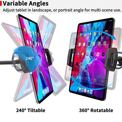 APPS2Car Upgraded Tablet Car Mount for iPad Truck Holder Long Arm Extension - style: 2nd Generation