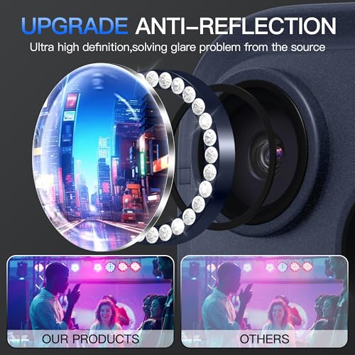 Suoman for iPhone 17 Pro/Pro Max Camera Lens Protector-Dark Blue - color: Diamonds-Dark Blue