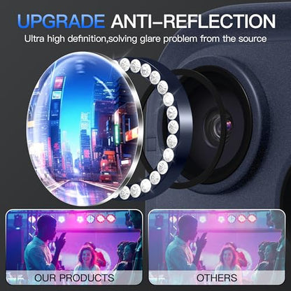 Suoman for iPhone 17 Pro/Pro Max Camera Lens Protector-Dark Blue - color: Diamonds-Dark Blue