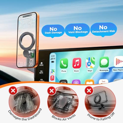 Car Phone Holder for Honda Civic 11th Gen 2026 2025 2024 2023 2022 (Only for 7/9-Inch Screen) 360° Rotation Magnetic Cell Phone Mount, Compatible with Magsafe, Does Not Affect Air Vent - size: Fit for 2022-2026 Civic, 7/9-Inch