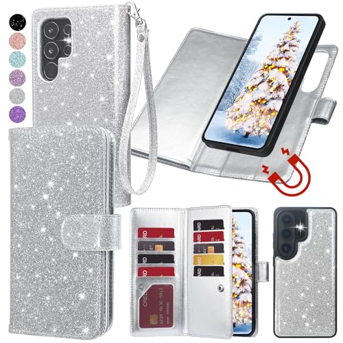 Varikke for Galaxy S26 Ultra Wallet Case Magnetic Detachable, Silver - color: Silver, size: Galaxy S26 Ultra 6.9"
