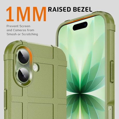 Rugged Shield Case for iPhone 17 (6.3"), 8ft Military Drop Proof, Wear Resistant Tactical Cover, Army Green - color: Army Green, size: iPhone 17