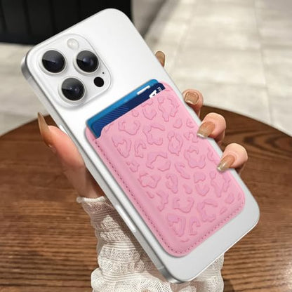 Compatible with MagSafe Wallet, Cute Cheetah Print Pattern, Pink - color: Pink Cheetah Print