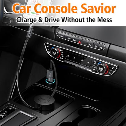 AGVEE 1.6ft Fixed / 2.3ft Extend One-End Retractable Multi Charging Cable - size: 1.6ft Fixed / 2.3ft Extend