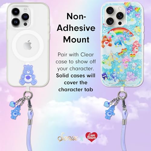 Sonix x Care Bears | Crossbody Phone Strap with Charms | Adjustable, Universal Cell Phone Rope Strap Lanyard | Blue Cord | Grumpy Bear - color: Grumpy Bear
