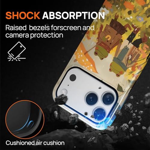 Magnetic for iPhone 17 Pro Case,[Compatible with Magsafe] Dual Layer Protective Heavy Duty Shockproof Rugged Drop Protection Bumper Hybrid Case - Rain Frog and Toad - color: Rain Frog and Toad, size: iPhone 17 Pro
