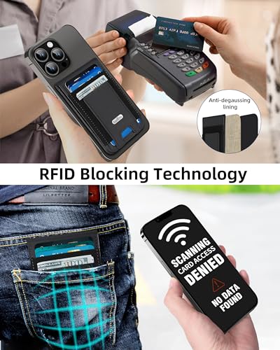 For Magsafe Wallet Stand, Hold 10 Cards, Strongest Magnetic Wallet | Leather Magnetic Phone Wallet for iPhone 17/16/15/14/13 Series, ID Window, 4 Card Slot, RFID Blocking, Black - color: Black