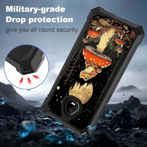 for Schok Volt Sv67q Sv67332 Case with Screen Protector, Military Grade Drop Protection, Dual Layer Hybrid Shockproof Protection TPU Phone Case for Schok Volt Sv67q, Mushroom Frog 02 - color: Mushroom Frog 02