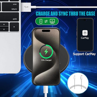 Battery Case for iPhone 15 Pro, Full Encircle 10000mAh High Capacity Rechargeable Portable Charger Case Extended Battery Pack for iPhone 15 Pro (6.1 inch) Wireless Charging Case with Carplay-Black - size: iPhone 15 Pro(6.1 inch)