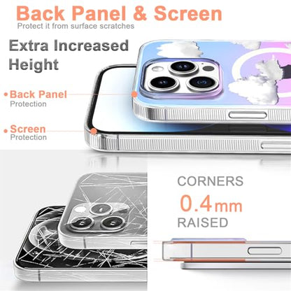 I-MGAE-IN-AR Compact Case for iPhone 12 Pro Max Iridescent Cloud Design,[Compatible with Magsafe] Cute Soft Slim Shockproof Protective Phone Cases Women Girls Aesthetic Glitter - color: [Strong Magnet] Iridescent cloud, size: iPhone 12 Pro Max