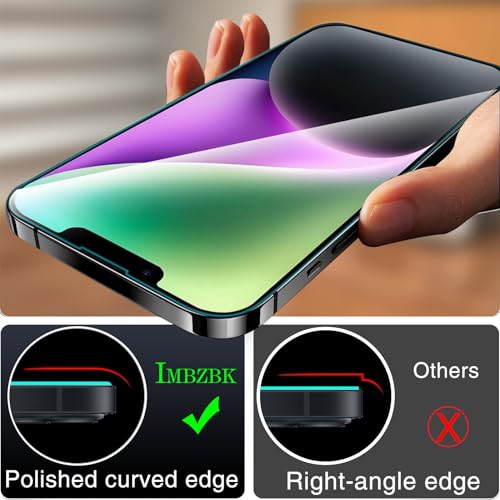 IMBZBK for iPhone 14 Screen Protector, Tempered Glass, 3+3 Pack - size: iPhone 14 6.1 inch