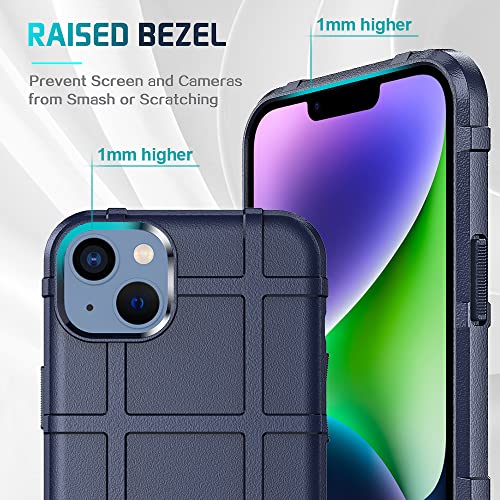 Rugged Shield 8ft Drop Proof TPU Thick Armor Tactical Protective Case Compatible with iPhone 14 Plus (6.7 inches) - Navy Blue - color: Navy Blue, size: iPhone 14 Plus