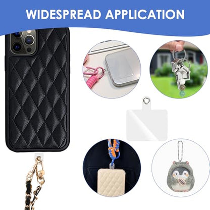50 Pcs Universal Phone Lanyard Patches, Clear Tether Tabs