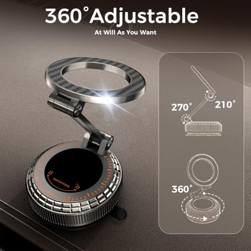Metal Magnetic Car Phone Holder for Magsafe Phone, Carbon Fiber - color: Carbon Fiber