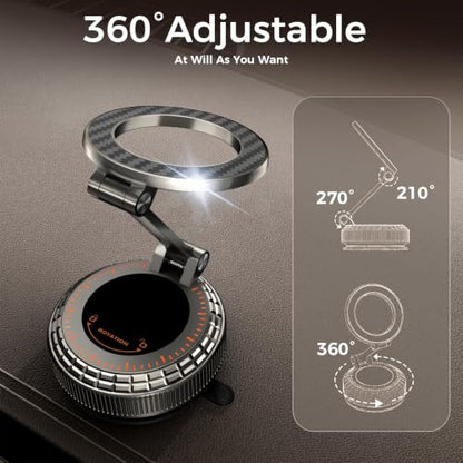 Metal Magnetic Car Phone Holder for Magsafe Phone, Carbon Fiber - color: Carbon Fiber