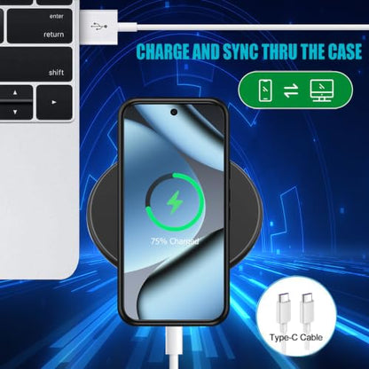 Battery Case for Pixel 10/10 Pro, Upgraded 10000mAh Slim Rechargeable Portable Extended Battery Pack Supported Qi Wireless Charging Case Compatible with Pixel 10/10 Pro(6.3 inch) Charging Case-Black - size: Pixel 10/10 Pro