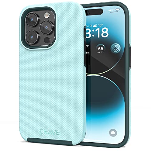 Crave Dual Guard for iPhone 14 Pro, Shockproof Protection Dual Layer Case for Apple iPhone 14 Pro (6.1") - Aqua - color: Aqua