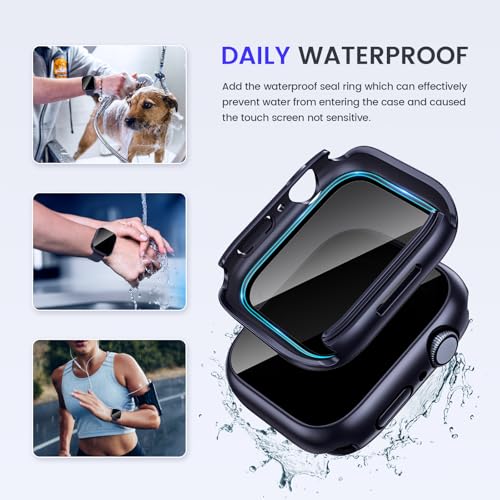 Goton Privacy Waterproof Case for Apple Watch 45mm Series 9/8/7 - color: Blue, size: 45mm