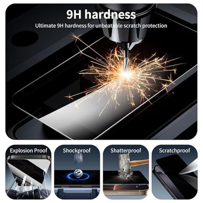 Privacy Screen & Camera Lens Protector for Samsung Galaxy S24 FE, Anti-Spy Tempered Glass, Dark Private Black Protection, 9H Hardness Anti-Scratch 2.5D Curved Edges Case-Friendly, 3 Pack Each - color: S24 FE Black