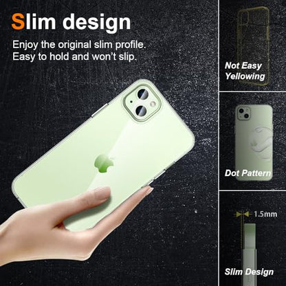 Silicone Clear iPhone 15 Plus Case,Ultra Thin with Comfort Grip | Soft Slim-Fit TPU iPhone 15 Plus Phone Cover,Non-Slip,Shockproof Protection,Scrath-Resistant - size: iPhone 15 Plus case