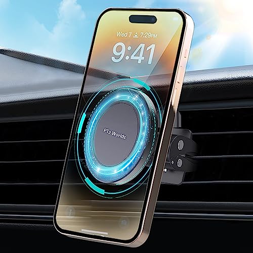 Car Vent Phone Mount - Magnetic Phone Holder for Car, Very Strong Magnet, Upgrade Adjustable Screw AC Mount, Compatible with MagSafe, iPhone, Galaxy, Pixel & Other Smartphones, 360 Rotation - color: Adjustable Screw