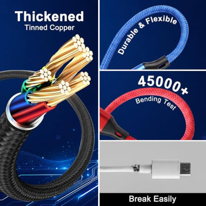 Multi Charging Cable for Apple Watch Charger 4 in 2 Travel Essentials - color: Black