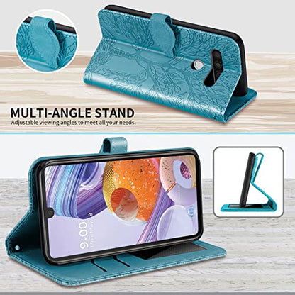 LG Stylo 6 Wallet Case with Card Holder/Slot,PU Leather Flip Folio Shell [Magnetic Closure][Wrist Strap][Kickstand] Shockproof Cover Fit LG Stylo 6(6.8''),Turquoise - color: Turquoise, size: LG Stylo 6
