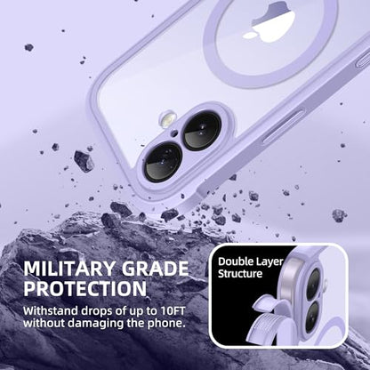 BERFY for iPhone 17 Case, Compatible with MagSafe, Built-in Privacy Screen Protector, Camera Protection, Shockproof Full Body Phone Case 6.3", Clear Lilac