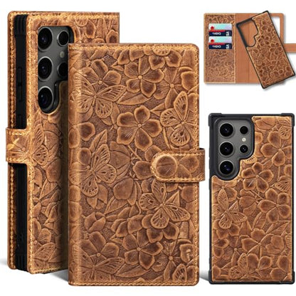 Magnetic Wallet Case for Samsung Galaxy S26 Ultra, Brown | 2-in-1 Detachable, Genuine Leather, Card Slots, RFID Blocking, Shockproof - color: Brown, size: S26 Ultra - 6.9''