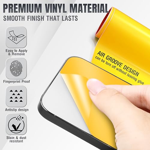 2Pcs Skin Wrap Compatible for iPhone 15 Pro – Slim Decal Vinyl Protective Film for Sides & Back – Sleek Fit, Premium Look – Compatible with All iPhone 15 Pro Cases - Yellow - color: Yellow