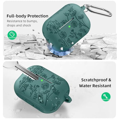 Lerobo for AirPods Pro 3 Case with Cleaner Kit & Keychain, Pine Green - color: A-Green, size: AirPods Pro 3