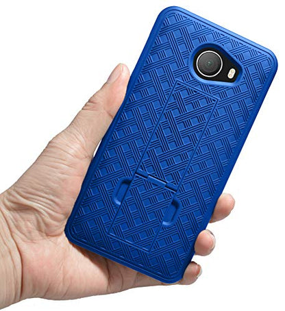 Nakedcellphone Kickstand Cover for Jitterbug Smart 2 Phone Case - Blue | Slim Hard Shell with Stand, Satisfying Texture, For Lively Smart2 (Year 2018, Model 5049SJBS2) - color: Blue