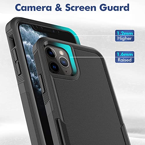Heavy‑Duty Rugged Anti‑Drop Shockproof Protective Phone Case for iPhone 11 Pro Max, Durable Protective Shell, Black - color: Black, size: iPhone 11 Pro Max