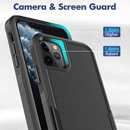 Heavy‑Duty Rugged Anti‑Drop Shockproof Protective Phone Case for iPhone 11 Pro Max, Durable Protective Shell, Black - color: Black, size: iPhone 11 Pro Max