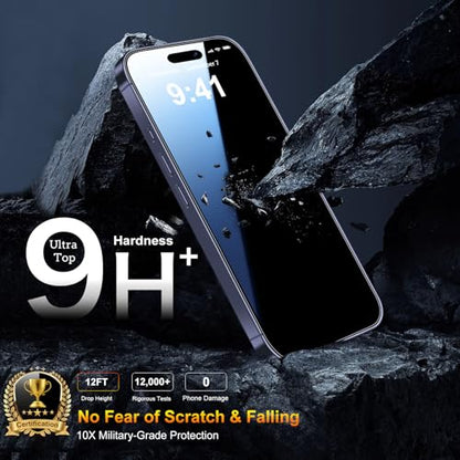 QsmQam 3 Pack Screen Protector for iPhone 17 Pro 6.3 Inch + 1 Pack Individual Camera Lens Protector, Ultra HD Tempered Glass, Military Grade Shatterproof, Case Friendly [with Installation Frame] - size: iPhone 17 Pro