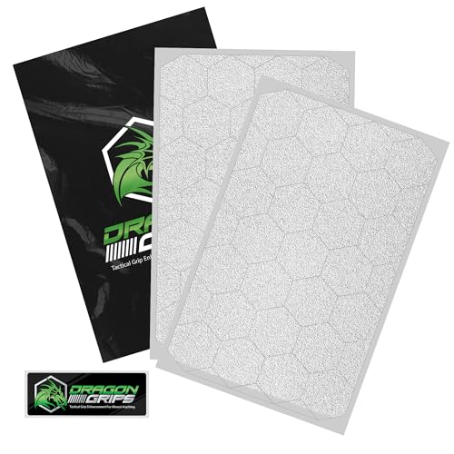Dragon Grips Clear Rubber Grip Tape - 25 Precut 1" Hex Griptape Stickers (Pack of 2), Non-Slip Adhesive for Cell Phones, Controllers, Guns, and Mouse Grip Tape, Rubberized Durable Texture, Made in USA - color: Clear, size: 1" - 25pc 2 pack
