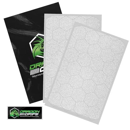 Dragon Grips Clear Rubber Grip Tape - 25 Precut 1" Hex Griptape Stickers (Pack of 2), Non-Slip Adhesive for Cell Phones, Controllers, Guns, and Mouse Grip Tape, Rubberized Durable Texture, Made in USA - color: Clear, size: 1" - 25pc 2 pack