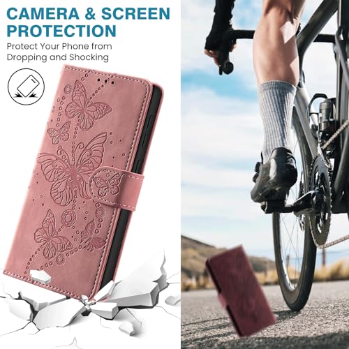 Case Wallet for Motorola Moto G Power 2025/ G Power 2026, Pink | RFID Blocking, 3 Card Holder Stand, Shockproof TPU Shell, PU Leather Magnetic Closure, 6.8-inch - color: Pink