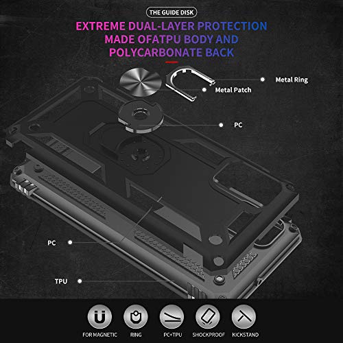 Samsung A71 5G Case, A71 5G Phone Case with Screen Protector, Military Grade Protective Cases with Ring for Samsung Galaxy A71 5G (Black) - color: Samsung Galaxy A71 5G Case Black