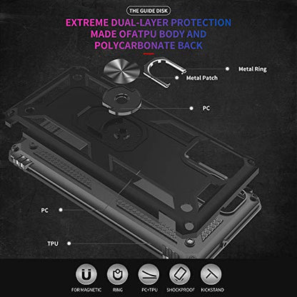 Samsung A71 5G Case, A71 5G Phone Case with Screen Protector, Military Grade Protective Cases with Ring for Samsung Galaxy A71 5G (Black) - color: Samsung Galaxy A71 5G Case Black