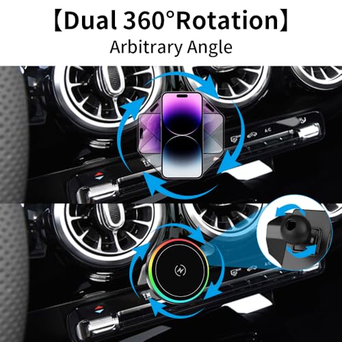 Car Magnetic Phone Mount for Mercedes Benz CLA-Class 2020-2025 CLA250 AMG 35 45 and Benz A-Class 2019-2022 A220 A35 Auto Accessories Best Cellphone Holder Fast 15W Wireless Charger Screen Stand - color: for Benz CLA 2020-2025 and Benz A-Class 2019-2022