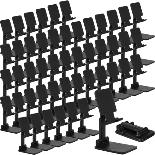 Wonderjune 36 Pcs Cell Phone Stand for Desk Phone Holder Stand, Black - color: Black