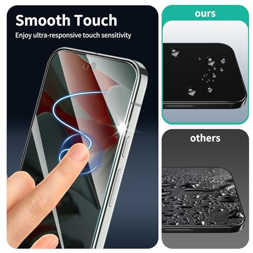 3*Privacy Screen Protector for Google Pixel 9 Pro XL/10 Pro XL with a Installation Alignment Aid, Anti-Spy Tempered Glass Film, Private Black Protection, [oilproof][ Shockproof][Scratchproof]
